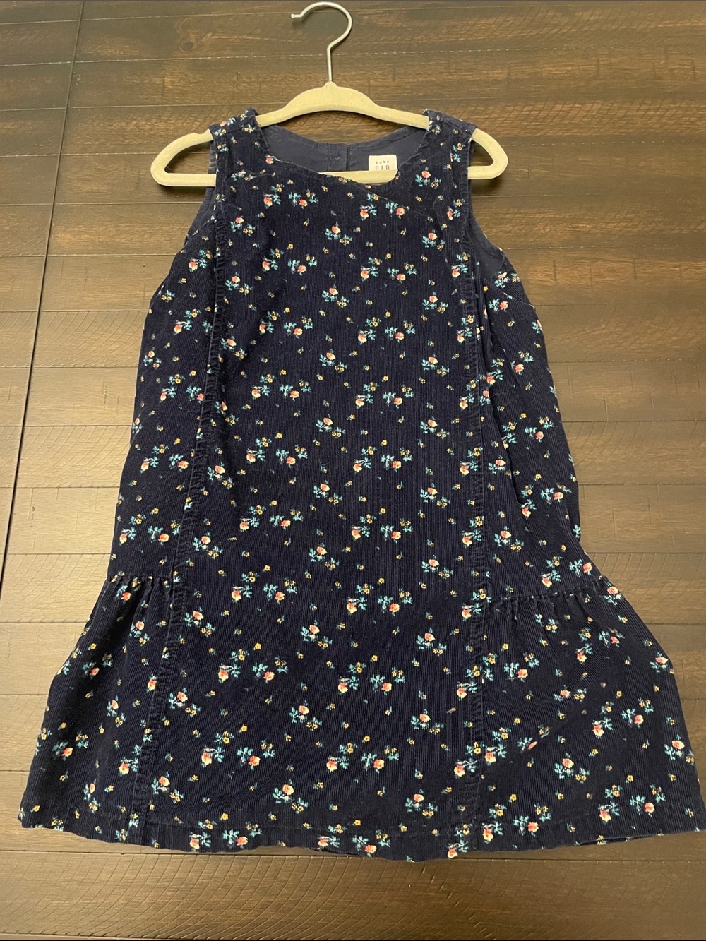 ❤️5/$20 Girls Navy Floral Corduroy Dress